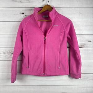 Columbia Pink Fleece Zip Up Jacket Size M 10/12‎ Girls